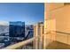 This balcony view showcases the vibrant city skyline, offering a stunning perspective of urban life and architecture at 145 E Harmon Ave # 3807, Las Vegas, NV 89109