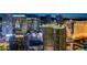 Stunning city view featuring upscale hotels and casinos brightly illuminated at night at 145 E Harmon Ave # 3807, Las Vegas, NV 89109