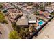 Real estate showcasing homes with swimming pools and manicured lawns in a well-planned community at 190 Channel Dr, Henderson, NV 89002
