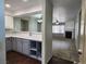 Open kitchen view featuring a breakfast bar overlooking the spacious living room at 2020 Mesquite Ln # 205, Laughlin, NV 89029