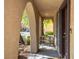 Inviting front porch with a cozy bench, offering a welcoming spot to relax and enjoy the outdoors at 3367 Popcorn Flower St, Las Vegas, NV 89117