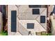 An aerial closeup of the tiled roof featuring installed solar panels at 3367 Popcorn Flower St, Las Vegas, NV 89117