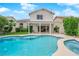 Backyard pool and covered patio at 3846 Biltmore Bay St, Las Vegas, NV 89147
