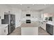 Bright kitchen featuring stainless steel appliances, white cabinets, and an island with butcher block countertop at 3846 Biltmore Bay St, Las Vegas, NV 89147
