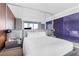 Modern primary bedroom featuring contemporary decor, a king bed, and lots of light at 4381 W Flamingo Rd # 1102/1104, Las Vegas, NV 89103