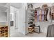 Well-organized walk-in closet with shelving and hanging space, conveniently located near the bathroom at 6814 Willowcroft St, Las Vegas, NV 89149