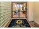 Entrance to the fitness center with a welcome mat with the Spanish Trail logo at 6925 Emerald Springs Ln, Las Vegas, NV 89113