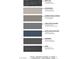 Exterior color scheme and material board displaying the paint colors and material finishes at 77 Tardando Ave, Henderson, NV 89015