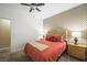 Bedroom features a bold floral wallpaper and warm, inviting decor at 7916 Nesting Pine Pl, Las Vegas, NV 89143