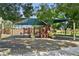Community playground with multiple slides and play structures under a shaded canopy for outdoor fun at 8316 Imperial Lakes St, Las Vegas, NV 89131