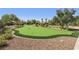 View of the community putting green with artificial turf and desert landscaping for recreational enjoyment at 8316 Imperial Lakes St, Las Vegas, NV 89131