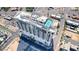 Top-down aerial view of a condominium building that includes a pool on the roof at 900 Las Vegas Blvd # 1014, Las Vegas, NV 89101