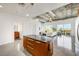 Gourmet kitchen with island, stainless appliances, and access to living area at 900 Las Vegas Blvd # 1014, Las Vegas, NV 89101