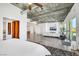 Open concept living room with concrete ceilings offering tons of natural light and city views at 900 Las Vegas Blvd # 1014, Las Vegas, NV 89101