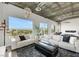 Open living area with white sofas, city views, and stylish decor, creating a bright and inviting space at 900 Las Vegas Blvd # 1014, Las Vegas, NV 89101
