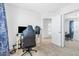 Bedroom features closet with mirrored doors and carpet at 9013 Meisenheimer Ave, Las Vegas, NV 89143