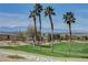 Beautiful golf course view with palm trees and the city skyline in the background at 985 Via Lombardi Ave, Henderson, NV 89011