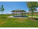 Charming gazebo in a park setting offering a relaxing space with benches and scenic views at 10417 Artful Stone Ave, Las Vegas, NV 89149