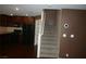 Modern kitchen with black appliances and hardwood flooring at 1158 Gecko Rd, Henderson, NV 89002
