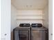 Laundry room with front-load washer and dryer and shelving at 1201 Sulphur Springs Ln # 101, Las Vegas, NV 89128