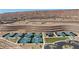 Aerial view of outdoor pickleball courts, desert landscape, and residential area at 1424 Pin Cushion Rdg, Mesquite, NV 89034
