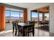 Dining area with sliding door access and mountain views creating an open, inviting space at 1424 Pin Cushion Rdg, Mesquite, NV 89034