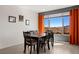 Dining area with mountain views, featuring modern table and chairs perfect for Gathering gatherings at 1424 Pin Cushion Rdg, Mesquite, NV 89034