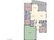 Home floor plan with dimensions, including primary bedroom, kitchen, living room, patio, and garage at 1424 Pin Cushion Rdg, Mesquite, NV 89034