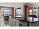 Kitchen featuring a spacious island with seating and breathtaking views of the mountains at 1424 Pin Cushion Rdg, Mesquite, NV 89034
