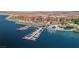 Community docks with boats on a beautiful lake near condos, a waterfront living at its finest at 20 Via Mantova # 306, Henderson, NV 89011