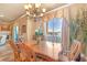 Charming dining room with a large window, elegant curtains, and lake views at 20 Via Mantova # 306, Henderson, NV 89011