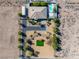 Aerial view showcasing the rooftop, pool and outdoor living space at 2500 S Zephyr Ave, Pahrump, NV 89048