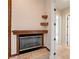 Close-up of a built-in fireplace with decorative shelving in a living room at 2500 S Zephyr Ave, Pahrump, NV 89048