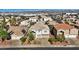 Aerial view of a two-story home with desert landscaping and a tile roof at 272 Violet Note St, Henderson, NV 89074