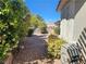 A lush landscaped backyard with mature plants and a rock ground cover at 2809 Winslow Springs Dr, Henderson, NV 89052