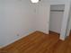Bedroom with hardwood floors and closet at 3024 Nutwood St, Las Vegas, NV 89108