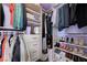 This walk-in closet is equiped with shelving, drawers, shoe storage and storage baskets at 444 Flores Cir, Las Vegas, NV 89123