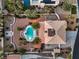 A roof-top view showcases the home, its pool and landscaping at 4471 Borrego Springs Way, Las Vegas, NV 89129
