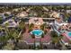 A bird's eye view features a backyard oasis with a luxurious pool and tropical landscaping at 4471 Borrego Springs Way, Las Vegas, NV 89129