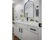 Renovated bathroom vanity features modern fixtures, quartz countertop, and sleek design at 4980 Indian River Dr # 447, Las Vegas, NV 89103