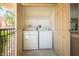 Convenient patio laundry area with a washer and dryer at 4980 Indian River Dr # 447, Las Vegas, NV 89103