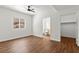 Bright bedroom with a ceiling fan and an ensuite bathroom and a walk-in closet at 5250 S Rainbow Blvd # 1029, Las Vegas, NV 89118