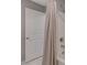 Bathroom shower with a shower curtain with the bathroom door slightly opened at 5269 Silver Branch Ave, Las Vegas, NV 89118