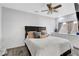 Cozy bedroom with a decorative headboard and a built-in window seat at 534 Rancho Del Mar Way, North Las Vegas, NV 89031