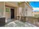 Front door and porch with stone accents at 5631 Hill Cliff Ct, North Las Vegas, NV 89031