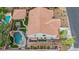 Aerial view showcasing the backyard pool, gazebo, patio, and well-manicured landscaping at 7211 Heggie Ave, Las Vegas, NV 89131