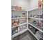 Walk-in pantry with organized shelving and plenty of storage space for food items at 7910 Pearly Ct, North Las Vegas, NV 89084