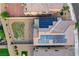 Aerial view of home, showing solar panels and backyard at 1114 Junipine Ave, North Las Vegas, NV 89081