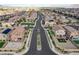 Aerial view highlighting a well-planned community with lush landscaping and symmetrical street design at 1114 Junipine Ave, North Las Vegas, NV 89081