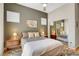 Neutral bedroom features bedside lamps, gray rug and mirrored closet at 130 Twin Towers Ave, Las Vegas, NV 89123